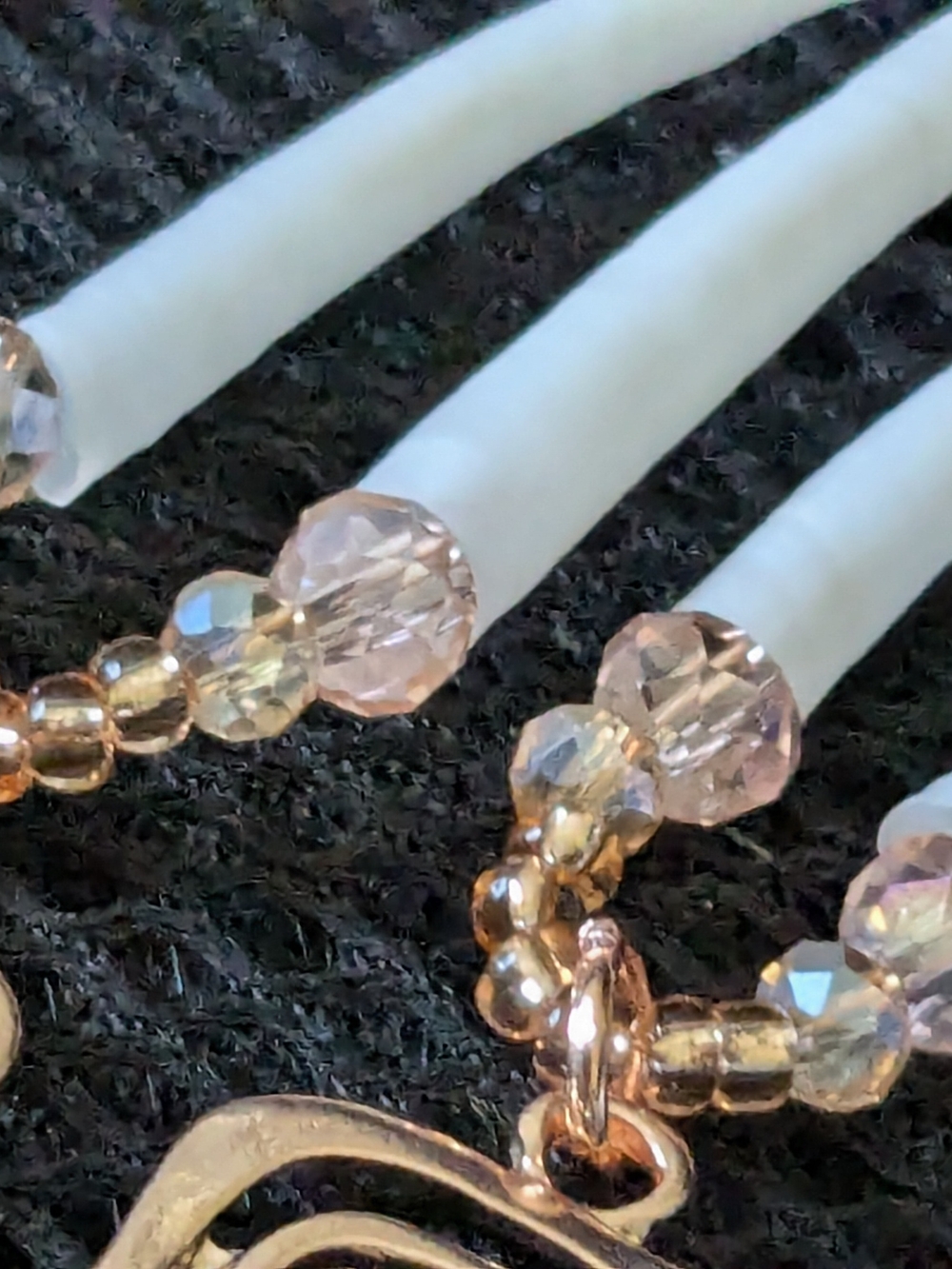 Indigenous Rose Gold Spiral Dentalium Shell Drop Earrings - Picture 4 of 6